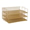 Martha Stewart Ryder 3 Tier Gold Desk Stackable Letter Tray Organizer, Steel Mesh, Tray for Files/Papers/Letters HH-OHD01-3-GLD-MS - alternate 4